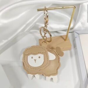New Adorable Sheep Keychain - Tan and White